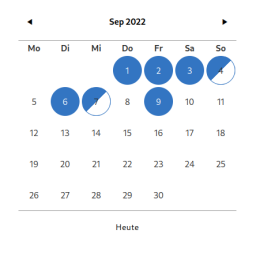 Simple calendar for Elementor